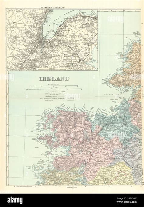 Ireland North West Connacht Mayo Galway Sligo Antique Map By Gw Bacon