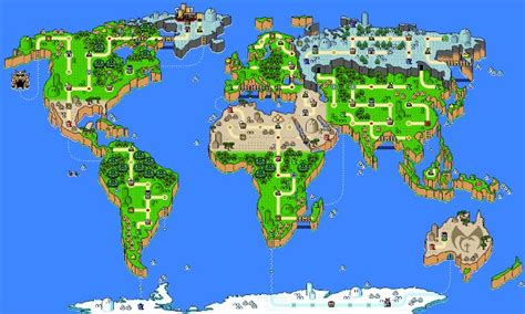 Completed Super Mario World Map Map Vector