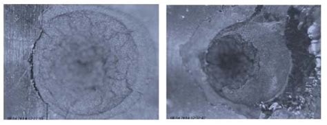 Optical Micrographs Of A Ablation Spot On The Front Side And B