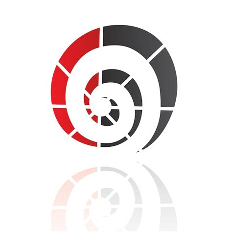 Icono De Logotipo Espiral Abstracto Rojo Y Negro Vector Premium