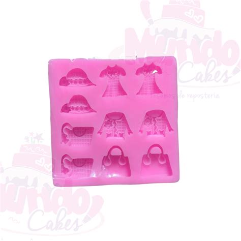 Molde Silicona Carteras Y Vestidos Mundo Cakes