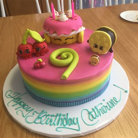 Rainbow Shopkins Cake With Mini Cake Wishes Fondant Cheeky Cherries