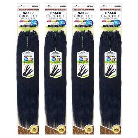 MULTI PACK DEALS SHAKE N GO Naked 100 Human Hair Crochet Braid Wet Wavy Pre Loop Type Loose