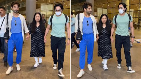 Ayushmann Khurrana And Aparshakti Walk Hand In Hand With Mom