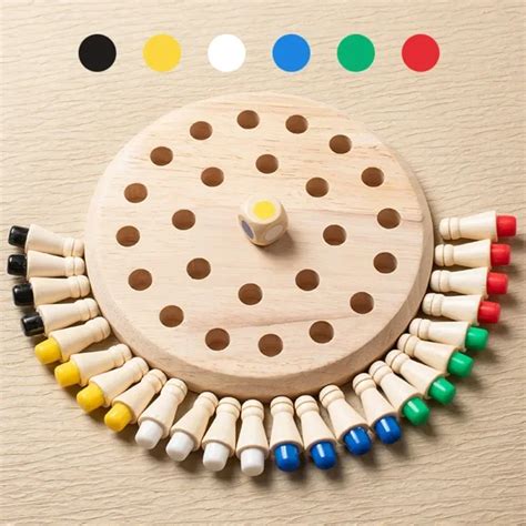 Holz Ged Chtnis Match Stick Schach Farbe Spielbrett Puzzles Montessori