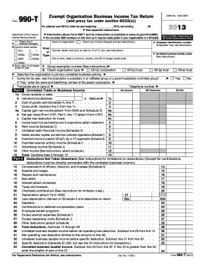 Fillable Online Irs Form T Exempt Organization Business Income