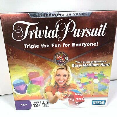 Trivial Pursuit Th Anniversary Edition Parker Brothers Trivia Game