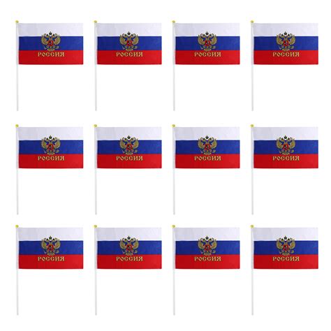 Russia Stick Flag Fade Proof And Vivid Colors Miniature Russian Flag 12 Pack ☘ Ebay