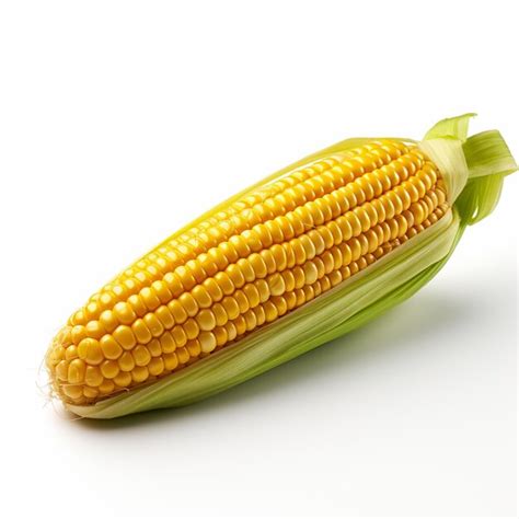 Premium Ai Image Fresh Corn Cob Isolated On White