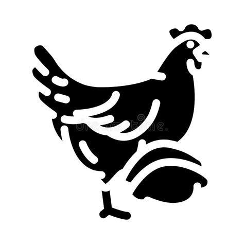 Hen Bird Meat Glyph Icon Vector Illustration Stock Illustration