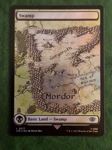 Mtg Lord Of The Rings Tales Of Middle Earth Swamp Lands Map Foil Card L