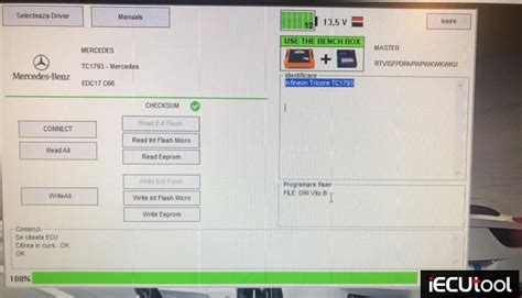 Foxflash Read And Write MB Vito 2016 EDC17C66 On Bench IECUTOOL