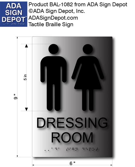 Unisex Dressing Room Ada Sign With Gender Symbols And Braille Ada