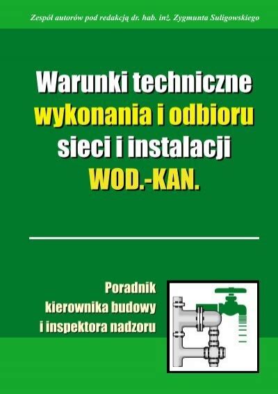 Warunki Techniczne Wykonania I Odbioru Sieci I Verlag Dashofer