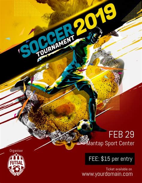 Copy Of Soccer Futsal Football Tournament Flyer Poster Template Artofit