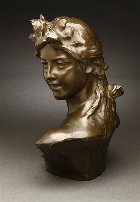 Lot After Jef Lambeaux Patinated Bronze Bust Woman