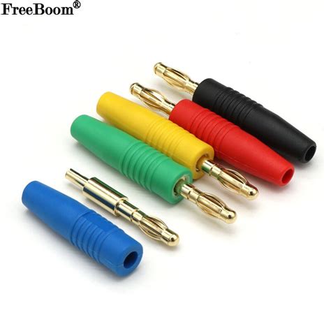 Pcs New Mm Mm Plugs Gold Plated Musical Speaker Cable Wire Pin