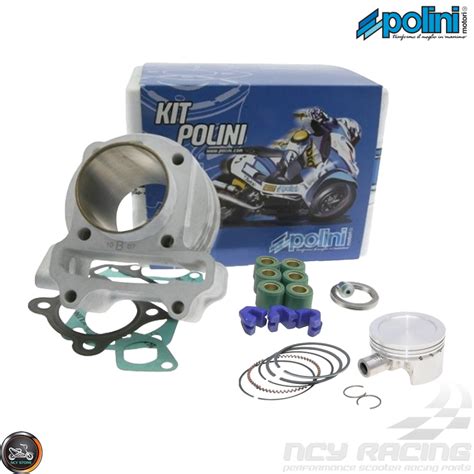 Polini Cylinder Mm Cc Nikasil Bore Kit W Cast Piston Plus Weights