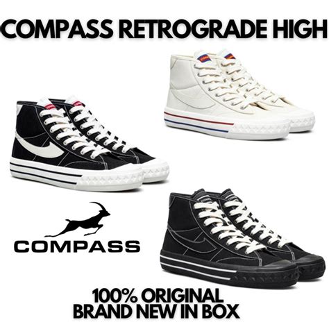 Jual COMPASS RETROGRADE HIGH 100 ORIGINAL RETROGRADE BLACK WHITE