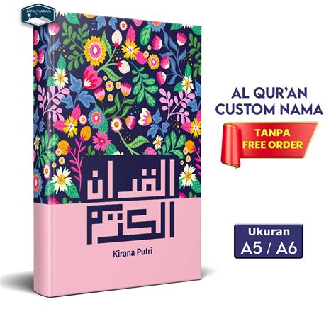 Jual Al Quran Custom Nama COVER FEMINIM PEREMPUAN Bisa Tulis Nama Di