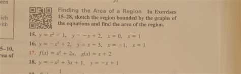 Solved Een Finding The Area Of A Region In Exercises 15 28 Chegg