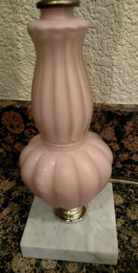 Vintage Pink Frosted Glass Boudoir Lamp 1871708753