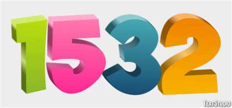 1532 Text Effect and Logo Design Number