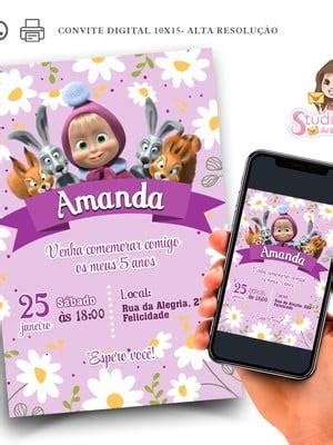 Convite Digital Masha E O Urso Elo Produtos Especiais