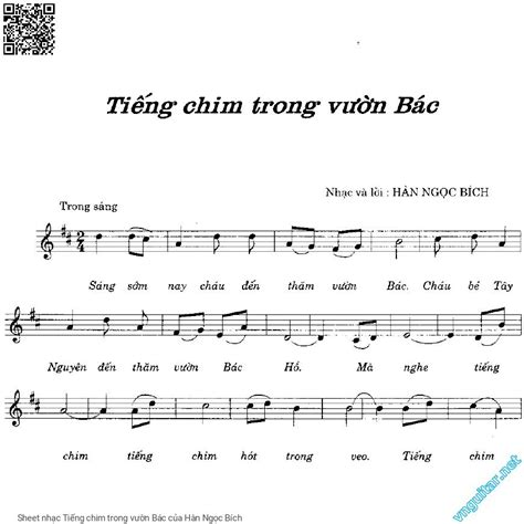 Sheet Tiếng Chim Trong Vườn Bác Pdf Lời And Hợp âm Nốt Nhạc