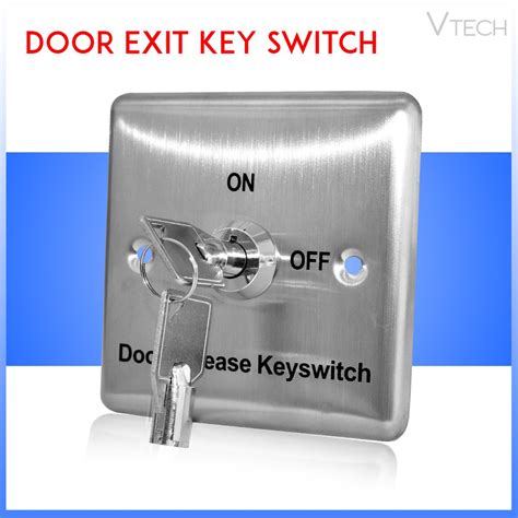 Door Access Control Key Switch On Off Stainless Steel With Key Silver Access Door Control