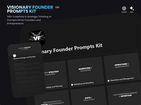 Visionary Founder 100 Creativity Strategic Thinking AI Prompts Kit