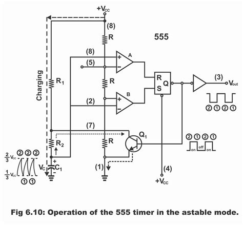 Timer As An Astable And Monostable Multi Vibrator With Circuit Diagram