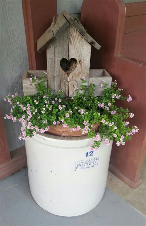 Pink Bacopa Growing In An Old Crock On My Porch Front Porch