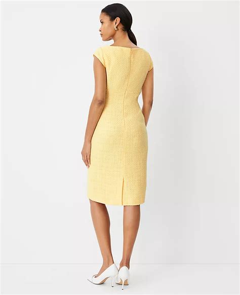 Tweed Cap Sleeve Sheath Dress