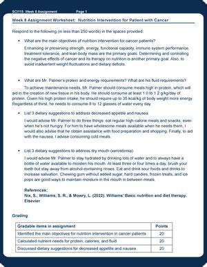 Sci H Wk Assignment Worksheet Sci Week Assignment Page