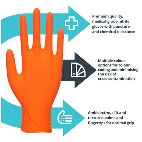 Orange Nitrile Gloves Cases Of 10 Boxes 100 Gloves Per Box