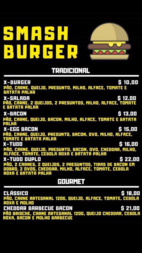 Menu Em Smash Burger Restaurante Guarapari