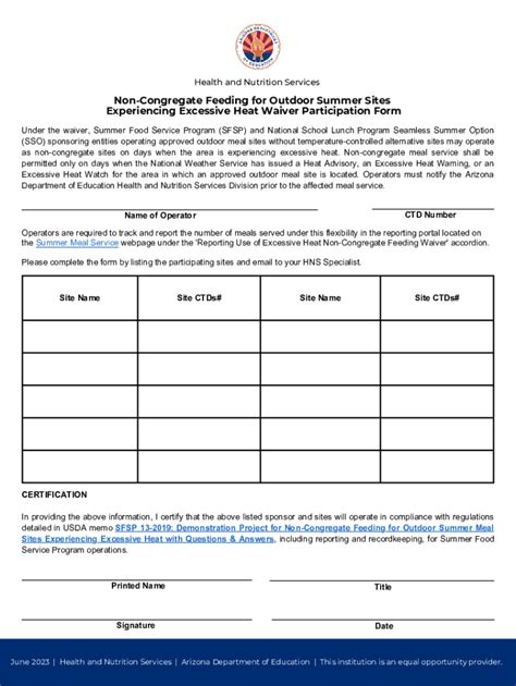 Fillable Online 22 23 SSO Heat Waiver Participation Form Fax Email