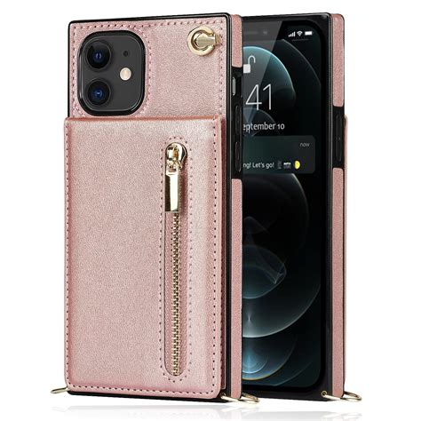 Solidenz Fashion Wallet Hoesje Met Koord IPhone 12 Pro 12 Rosegoud