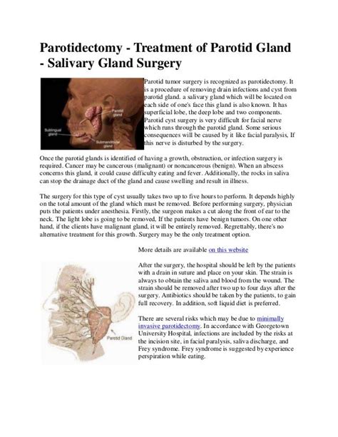 Parotidectomy - Treatment of Parotid Gland - Salivary Gland Surgery