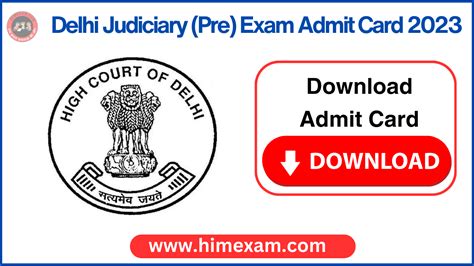 Delhi Judiciary Pre Exam Admit Card Himexam