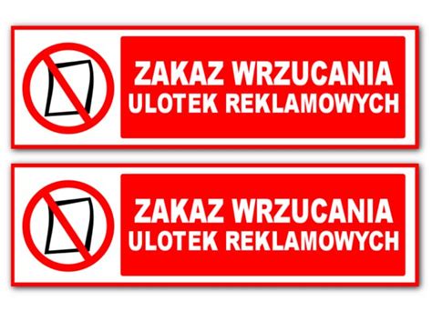 Naklejki Zakaz Wrzucania Ulotek Reklamowych Reklam