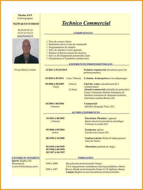 Exemple de cv ingénieur technico commercial laboite cv fr