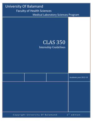 Fillable Online Balamand Edu CLAS 350 Internship Guidelines