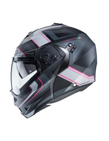 Casco Caberg Duke Ii Modular Tour Negro Mate Rosa Antracita Plata