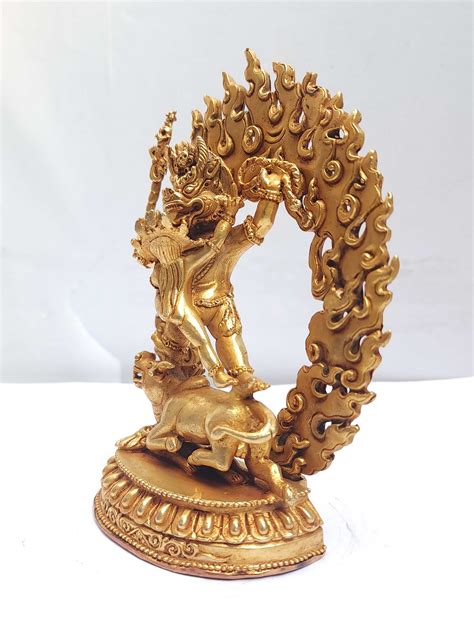 Tibetan Buddhist Handmade Statue Of Yamantaka Full Gold Plated Price