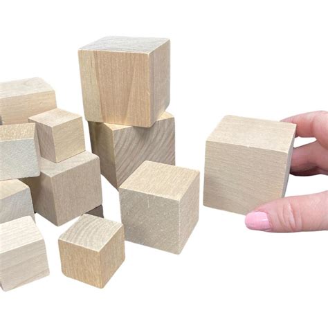 Assorted Unfinished Wood Cubes Wood Blocks Cubes Wood Crafts