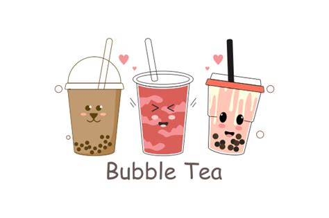 Cute Boba Milk Tea Cartoon Characters Graphic By Deemka Studio