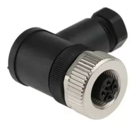 Conector M12 4 Pinos Fêmea Curvo 90o Para Sensor Parcelamento sem juros