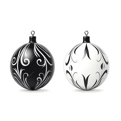 Premium AI Image | Two black and white christmas ornaments on a white background generative ai